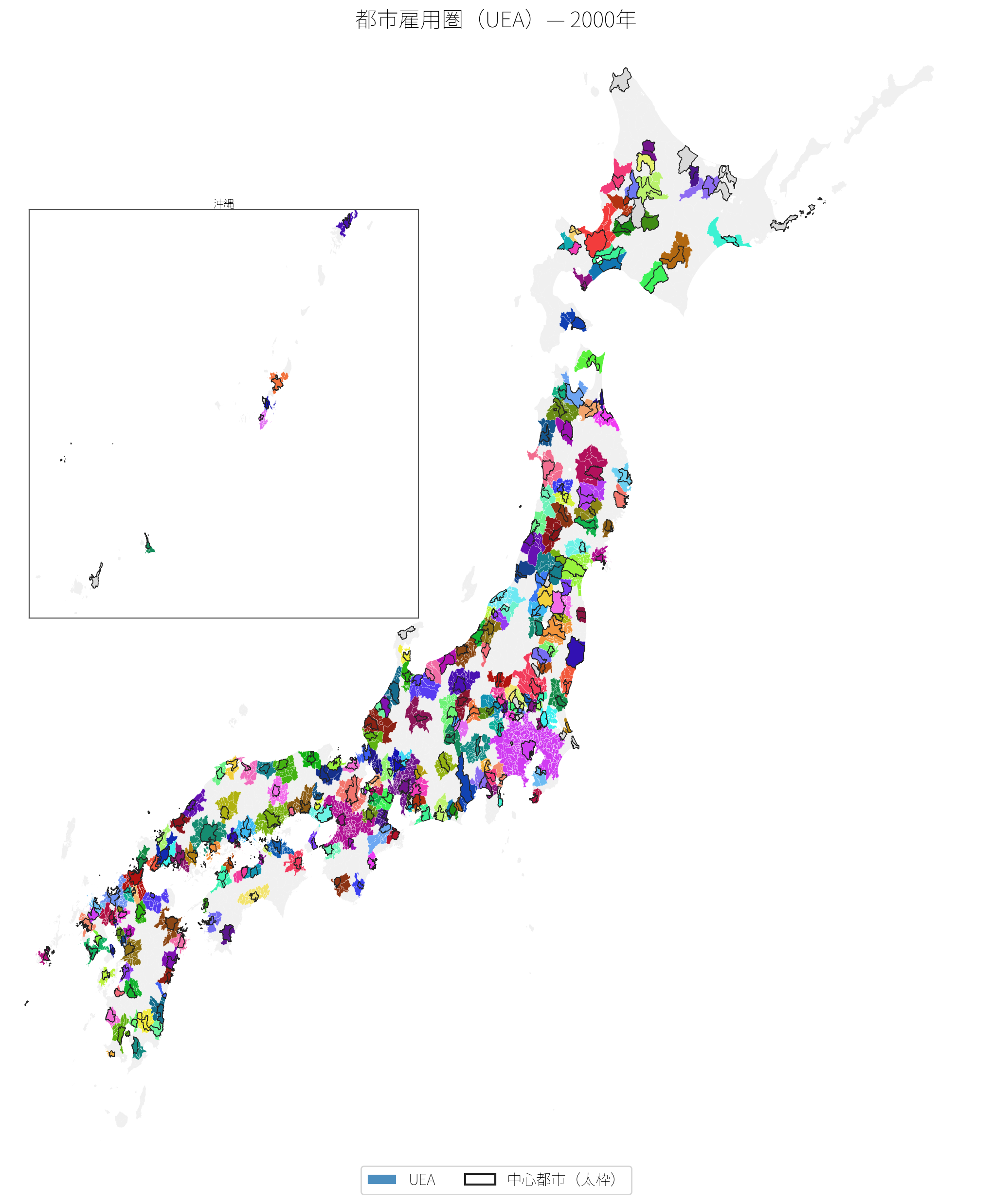 都市雇用圏（UEA）— 2000年