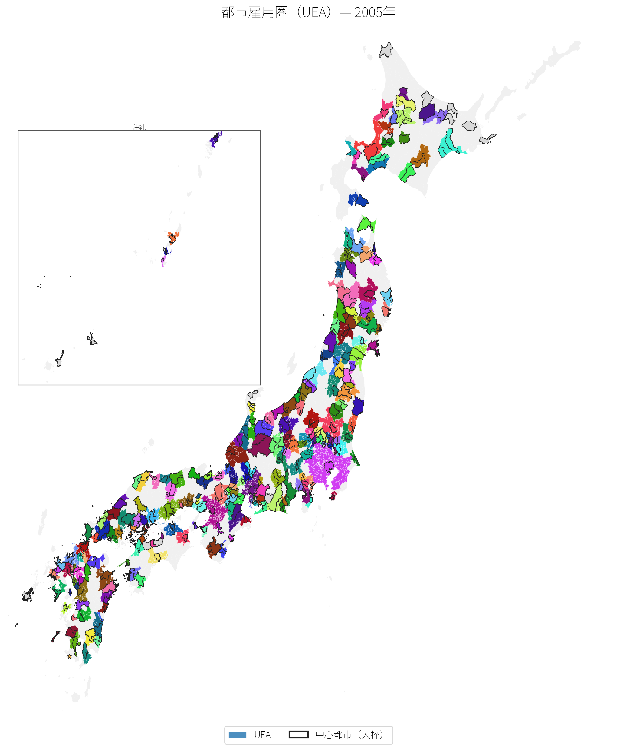 都市雇用圏（UEA）— 2005年